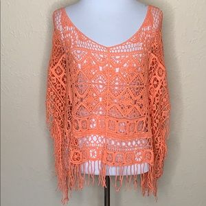 Coral Poncho By Panhandle